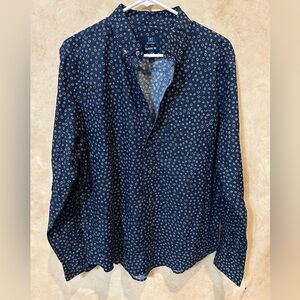 George Navy Blue Floral Men's Shirt medium 38-40 new with tags